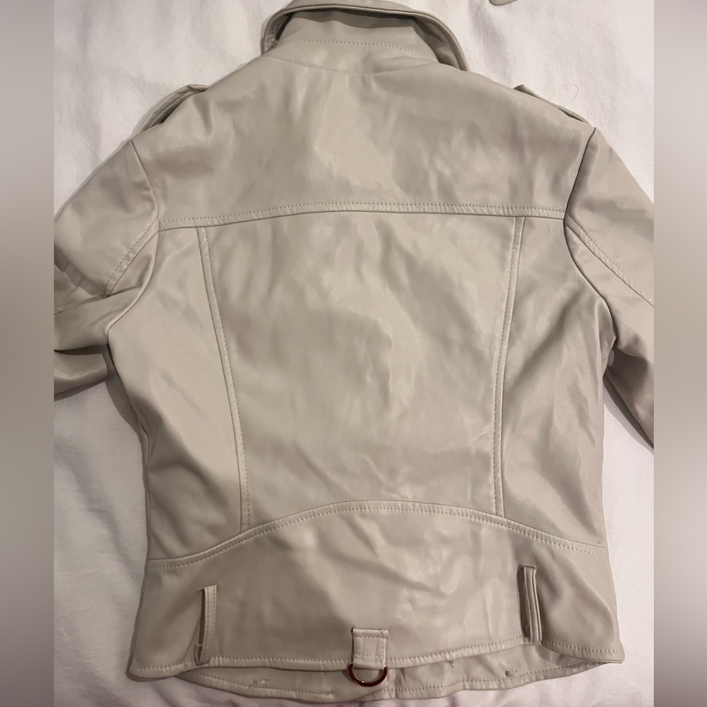 Beige Leather Jacket - image 4